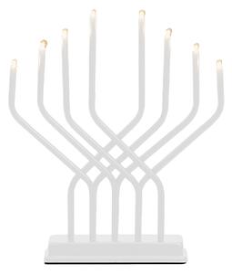 Candelă adventistă LED, 8 lumini, 32 x 27 cm, albă