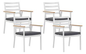Set de 4 scaune de gradina Cavoli, alb/gri, 54 x 60 x 82 cm
