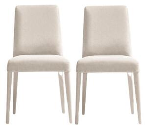 Set de 2 scaune tapitate Cornish, alb, 86 x 48 x 58 cm