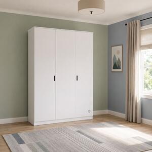 Dulap cu 3 usi Colectia White, 137x53x197 cm