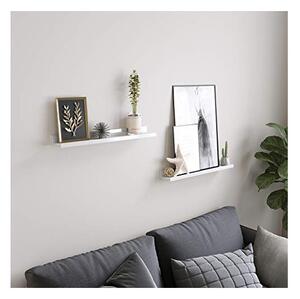 Set 2 rafturi suspendate, Songmics, LWS60WT, Alb, 60 x 10 cm