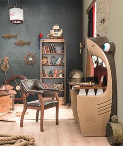 Masa de birou din pal, pentru copii, Pirate Shark Maro, L102xl61xH158 cm