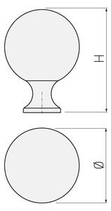 Butoni model CRISTAL, forma sferica