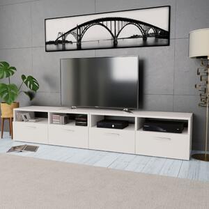 Comode TV 2 buc, lemn prelucrat, 95x35x36 cm, alb
