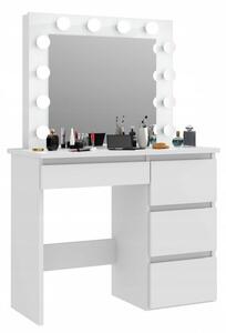 MBMTA2 - Set Masa toaleta, 94 cm cosmetica machiaj oglinda masuta vanity, oglinda cu LED-uri - Alb