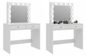 MBMT1 - Set Masa toaleta, 100cm cosmetica machiaj oglinda masuta vanity, oglinda cu LED-uri - Alb, Sonoma sau Negru