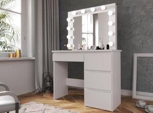 MBMTA2 - Set Masa toaleta, 94 cm cosmetica machiaj oglinda masuta vanity, oglinda cu LED-uri - Alb