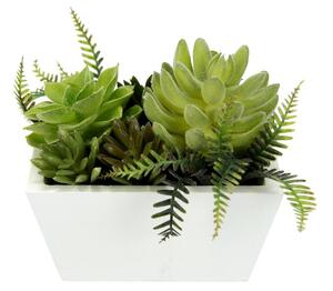 Planta artificiala in ghiveci The Seasonal Aisle, verde/alb, 13 x 9 x 14 cm