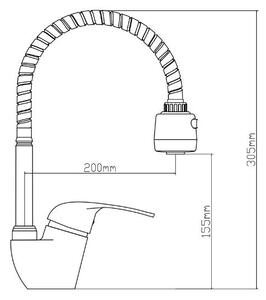 Set haaus Karo, Lemn Natural/Alb, 80 x 50 x 80 cm, Chiuveta Inox, Cuva dreapta, Baterie Flexibila