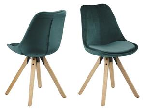 Set de 2 scaune tapitate Mirabella, natur/verde, 85 x 48,5 x 55 cm