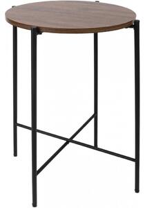 Masa laterala Moncot, MDF/metal, maro rustic/negru, 45,5 x 63,5 cm