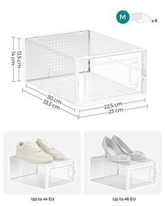 Pantofar din plastic, Songmics, Alb, 33.3x23x14 cm