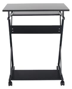 KONDELA Masă mobilă pentru PC/masă de joc cu roţi, negru, TARAK