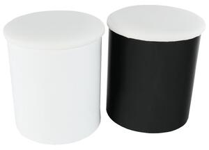 Măsuţă de cafea, alb și negru, lucioasa, 130x70x45 cm TP96132