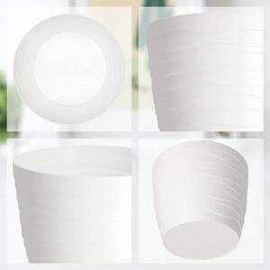 Ghiveci Kadax, plastic, alb, 15 x 15 x 12,5 cm