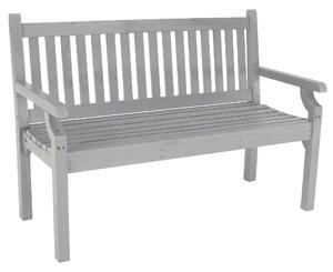 KONDELA Bancă de grădină din lemn, gri, 124 cm, KOLNA