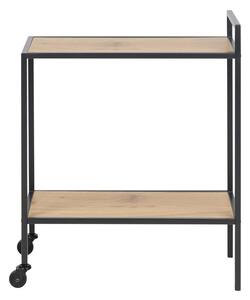 Masa minibar mobila din pal si metal Seaford Stejar / Negru, L60xl30xH75 cm