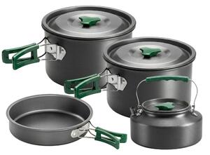 Outsunny Set de Oale Camping, 4-5 Persoane, Oțel Inoxidabil, 20.5 x 20.5 x 15.5 cm, Gri | Aosom Romania