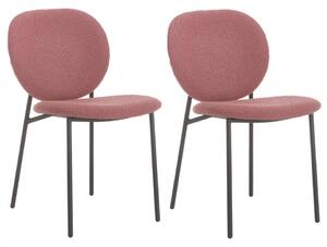 Set de 2 scaune tapitate Ulrica, roz/negru, 47 x 81 x 61 cm