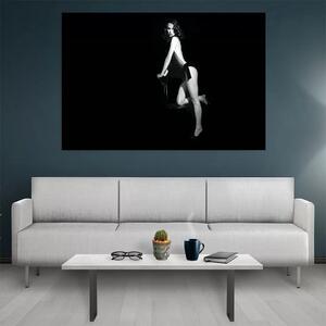 Tablou canvas Black and White Retro Girl 50x30 cm