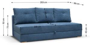 Canapea extensibila 3 locuri, albastru, Dafne