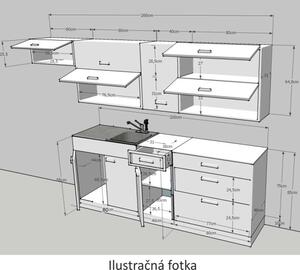 Mobilier de bucătărie, alb/wenge, JURA NEW B ZS 2,6m
