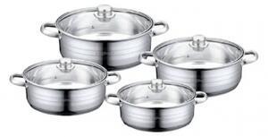 Set de Oale Cheffinger cu Capac din Sticla (8 Piese) Compatibil cu Inductie