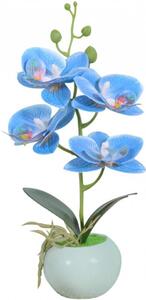 Floare artificiala Phalaenopsis Vivilinen, plastic, verde/albastru, 8,5 x 30 cm