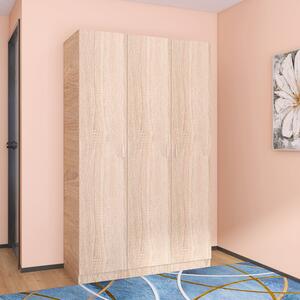 Dulap 3 usi 120 x 50 x 200cm, Culoare Stejar Sonoma, Pal 18mm