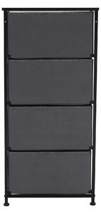 KONDELA Comodă cu sertare din material textil, negru/gri închis, PALMERA TYP 2