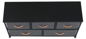 KONDELA Comodă cu sertare din material textil, negru/gri închis, PALMERA TYP 3