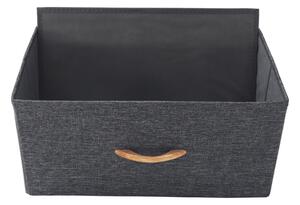 KONDELA Comodă cu sertare din material textil, negru/gri închis, PALMERA TYP 3