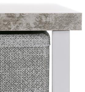Comodă cu sertare din material textil, gri/alb/gri deschis, ROSITA TYP 3