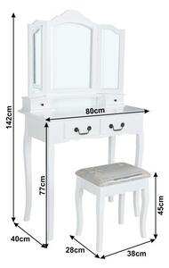 Măsuţă de toaletă cu scaun, alb, 80 cm - TP228277