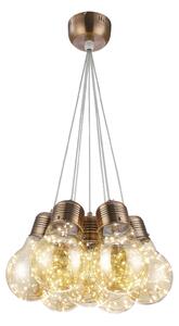 Suspensie bulbs7 ambra cupru mat sticla metal 142009 led
