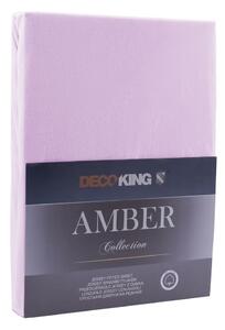 Cearșaf de pat DecoKing Amber Collection, 100-120 x 200 cm, lila