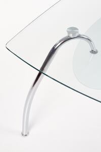 Masa din sticla si metal Crevan Bis Transparent / Chrome, L125xl75xH75 cm
