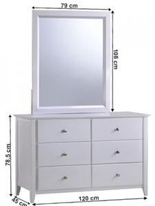 Comodă cu oglindă, alb, 120 cm - TP240336 - TP240336