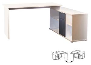 Birou, măsuţă, masă PC pe colţ, gri şi alb, 138x167 cm - TP243925