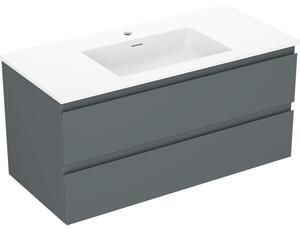 Mexen Orio, mobilier de baie 100 cm cu lavoar Otis, 2 sertare, grafit mat/alb mat, 91A10-10047-2-BFF66-W18M01