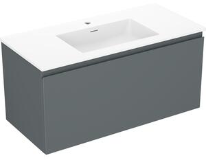Mexen Orio, mobilier de baie 100 cm cu lavoar Otis, 1 sertar, grafit mat/alb mat, 91A10-10047-1-BF66-W18M01
