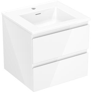 Mexen Orio, mobilier de baie 50 cm cu lavoar Otis, 2 sertare, alb lucios, 91A10-05047-2-BFF00-W18M00