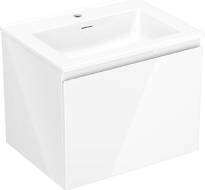Mexen Orio, mobilier de baie 60 cm cu lavoar Otis, 1 sertar, alb lucios, 91A10-06047-1-BF00-W18M00