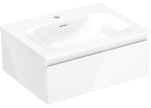 Mexen Orio, mobilier baie 60 cm cu lavoar Vela, 1 sertar, alb lucios, 91A10-06023-1-BF00-W23M00