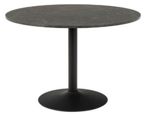 Masa dining rotunda marmura 110 cm negru Ibiza