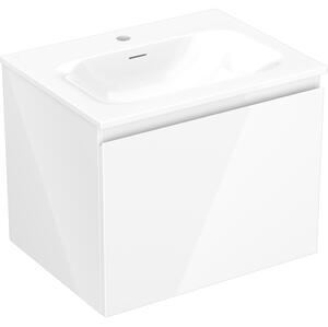 Mexen Orio, mobilier baie 60 cm cu lavoar Vela, 1 sertar, alb lucios, 91A10-06047-1-BF00-W23M00