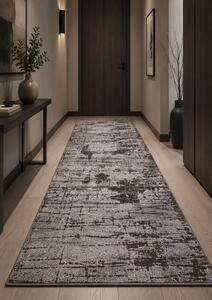 Traversa Hol Antiderapant, Model FAYNO 7146 216, Festonata la capete, Maro 100 x 200