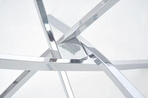 Masa rotunda din sticla si metal, Raymandi Transparent / Crom, Ø100xH73 cm