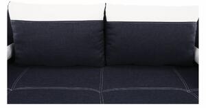 KONDELA Canapea extensibilă, alb/albastru, SALEM