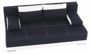 KONDELA Canapea extensibilă, alb/albastru, SALEM